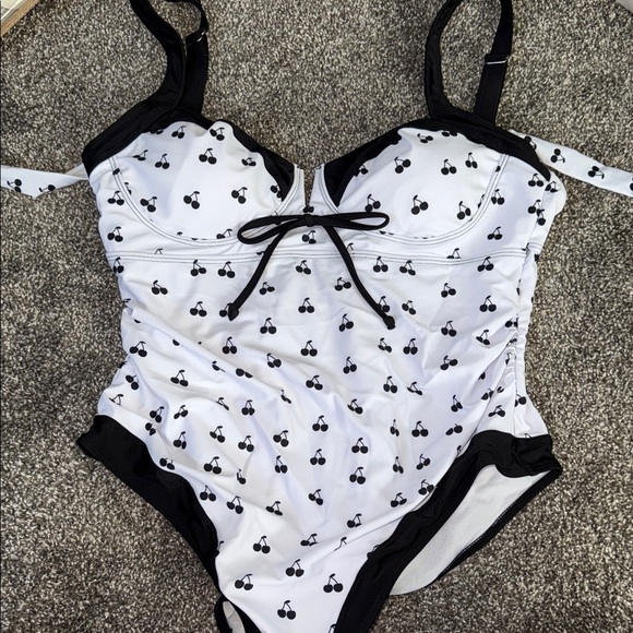 Cherry Print Women's One Piece Swimsuit - Picture 1 of 3